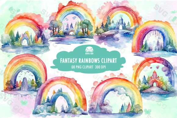 Download Fantasy Rainbows Clipart Sublimation - Rainbows Collection