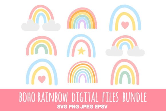 Download Set of Boho Rainbows - Rainbows Collection
