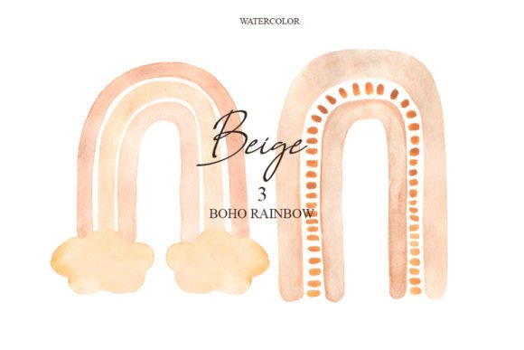 Download Watercolor Boho Rainbows Clipart Set - Rainbows Collection