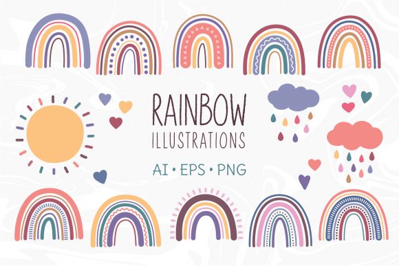 Download Rainbows, Vector Clipart - Rainbows Collection