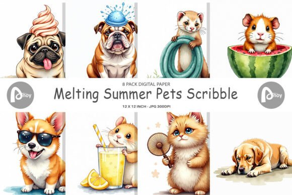 Download Melting Ugly Cute Animal Digital Paper - Animal Collection