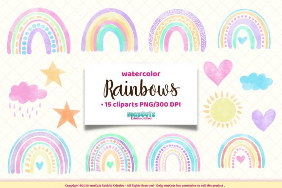 Download Watercolor Rainbows Clipart - Rainbows Collection