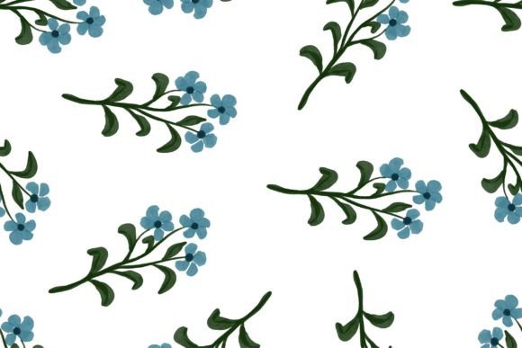 Download Blue Flower Seamless Pattern for Fabric - Blue Collection