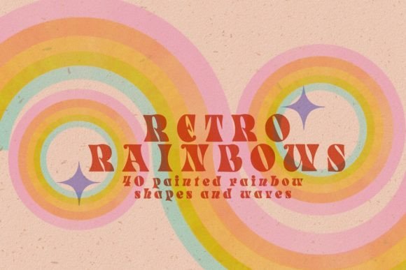 Download Hand Painted Rainbows - Retro 70s - Rainbows Collection