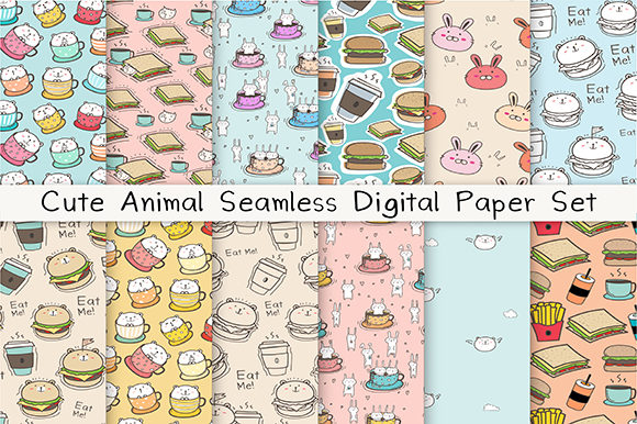 Download Cute Animal Seamless Digital Paper Set - Animal Collection