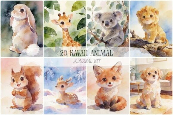 Download Kawaii Animal Journal Kit, Wallpaper - Animal Collection