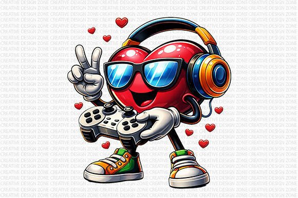 Download Cool Gamer Heart Valentine PNG - Premium Resources