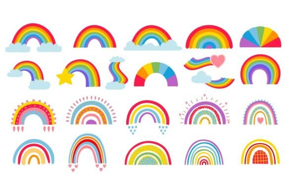 Download Cartoon Rainbow. Colourful Rainbows, - Rainbows Collection
