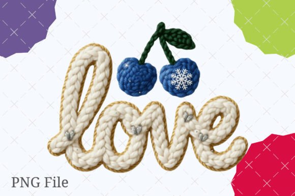 Download Faux Yarn LOVE Cherry Valentine PNG - Valentine png Collection