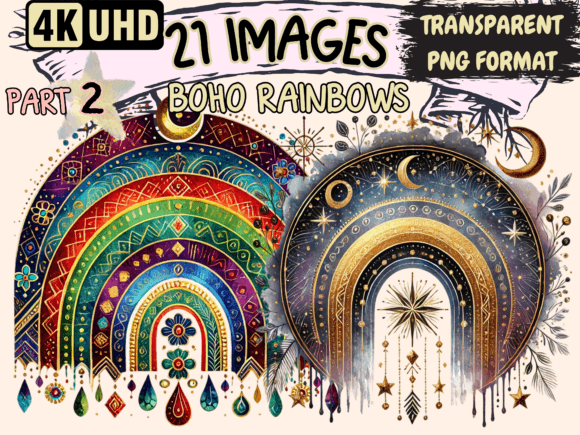 Download Boho Rainbows Clipart P2 - Rainbows Collection