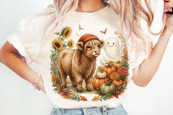 Download Cute Fall Highland Cow Ghost Spooky Png - Ghost spooky png Collection